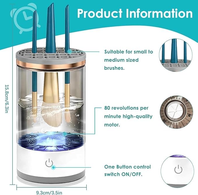 Limpiador electrico de brochas cosméticas